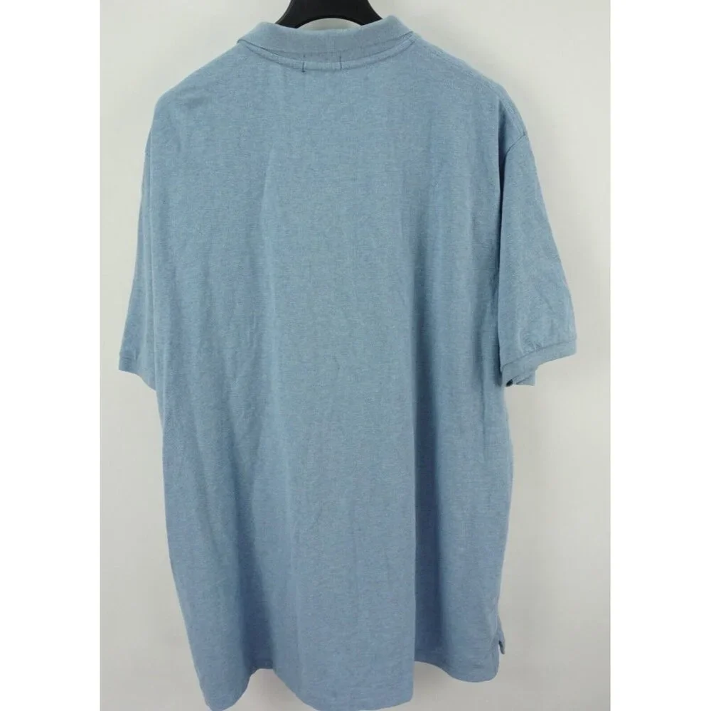 Polo Ralph Lauren Big Pony Men's 3XLT Short Sleeve Light Blue Pique Polo Shirt‎